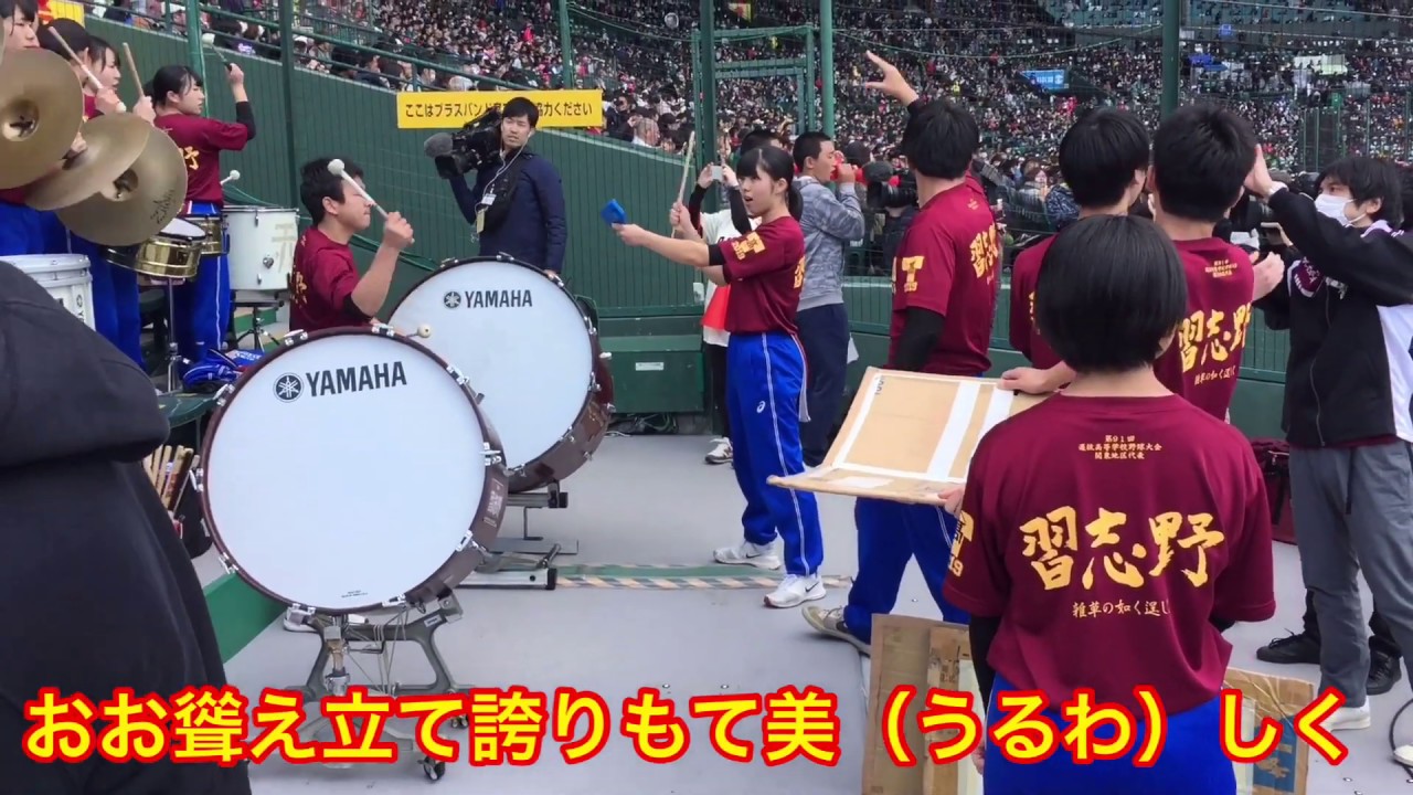 【2019選抜高校野球】習志野高校校歌（歌詞付き）チアリーダー美爆音アラバマ