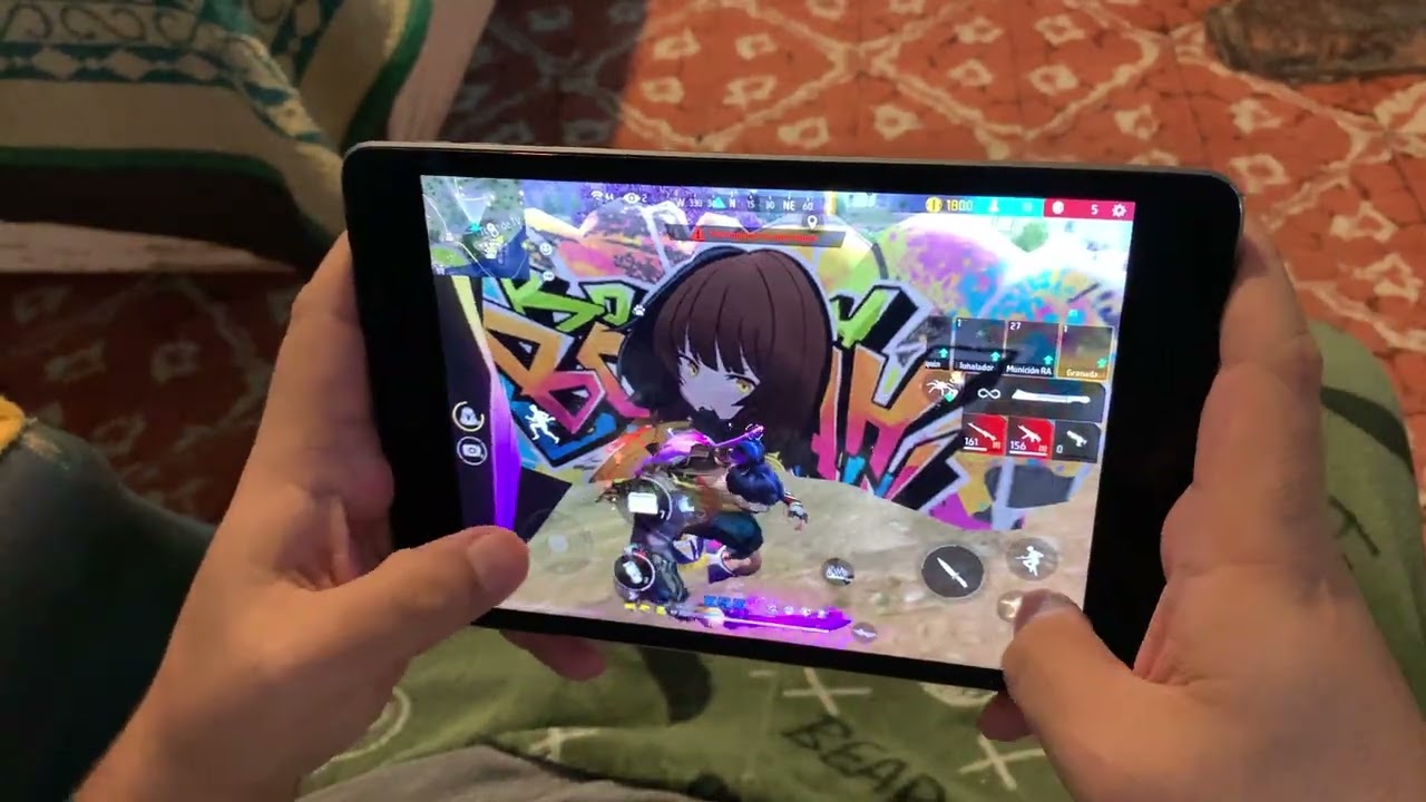 iPad mini 5 Freefire handcam gráficos ultra 60fps sombras activadas