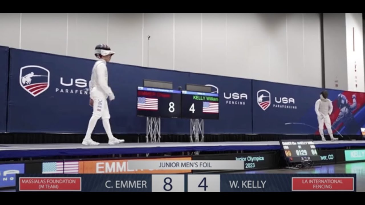2023 Junior Olympics- Junior Men's Foil Gold Medal Final: Chase Emmer vs William J. Kelly