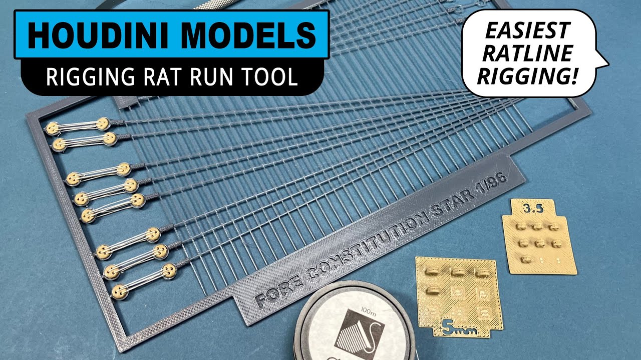 RIGGING RAT RUNS my 3D printed plastic Ratlines Guide - It is so easy and show how