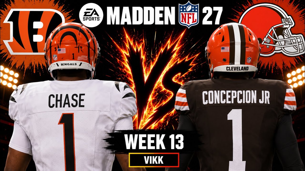 Bengals против Browns: 13-я неделя, симуляция | Составы драфта Madden 27
