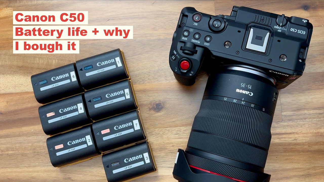 Время работы батареи Canon C50
