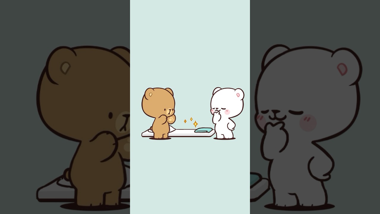 Shiny and spotless ✨ #shorts #milkmocha #milkandmocha #milkmochabear #animation #cuteanimation