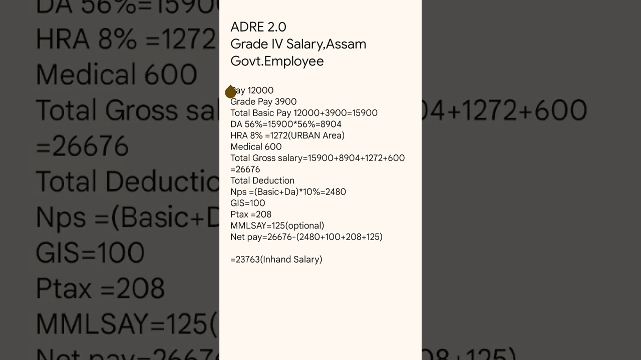 Grade IV salary assam Govt Employee #adre #adre2024 #adreresult #motivation #adreresult #assamgovt