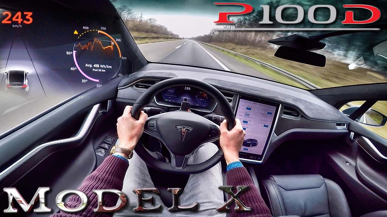 Tesla P100D 760 HP LUDICROUS + Model X Autobahn POV Test Drive by AutoTopNL