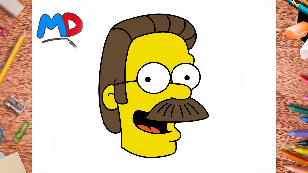HOW TO DRAW NED FLANDERS FROM SIMPSONS | MASTER OF DRAWING #161