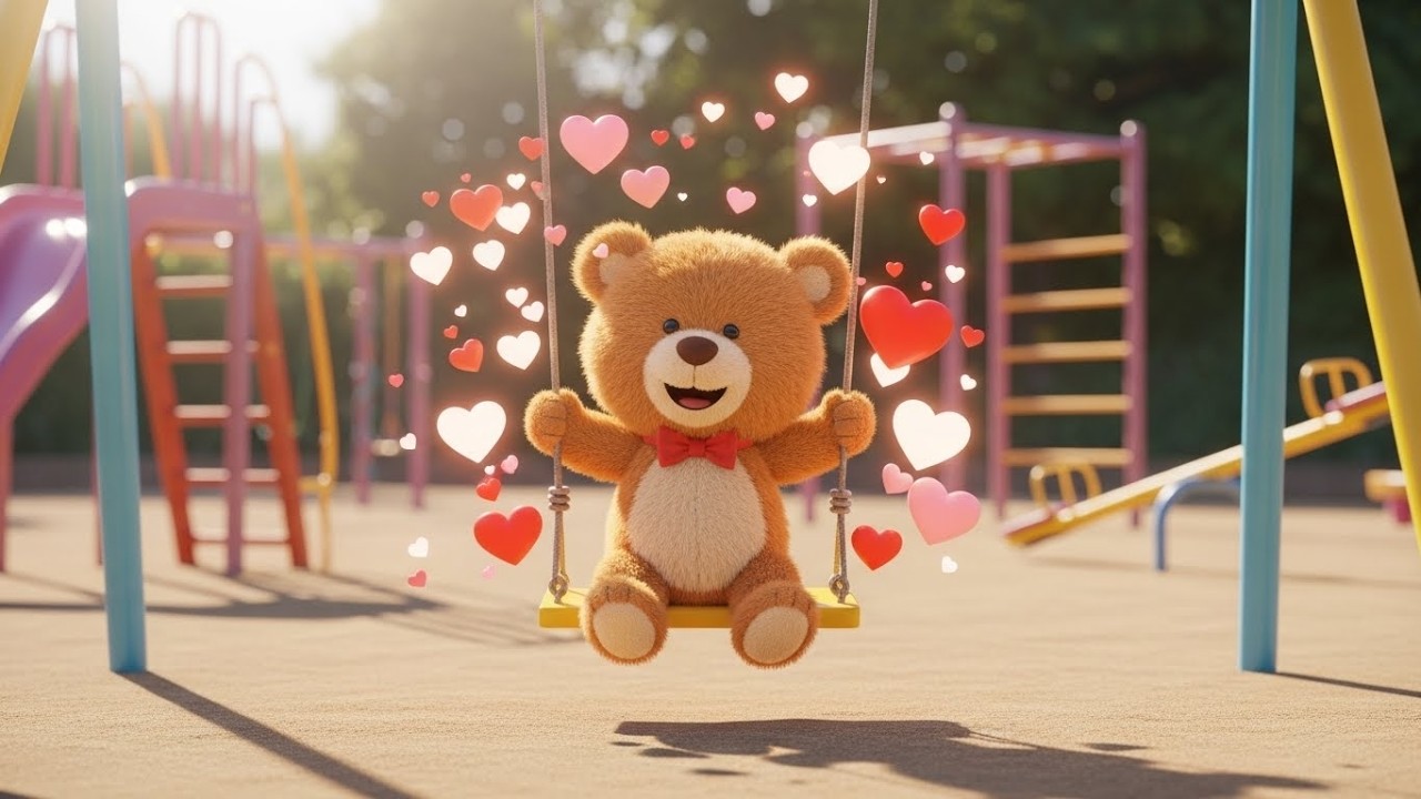 Teddy Plays on the Swing 🐻🌳 | Fun Playground Song for Kids | Happy Sing-Along