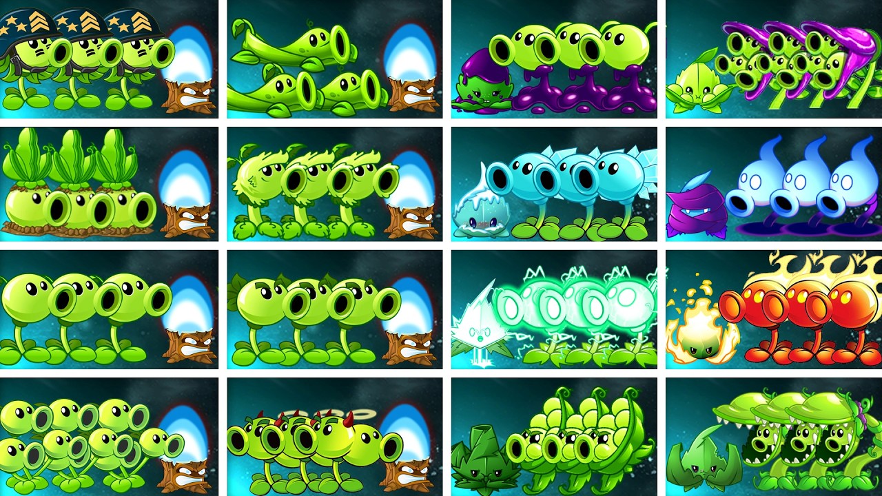Pvz 2 - All Pea & Support Plants Vs All Zombies - Who Will Win?