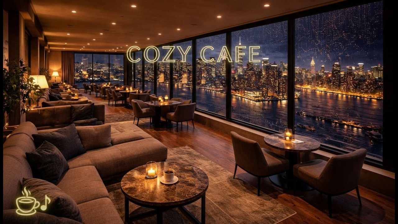 You’re Sitting in a Glass Lounge Above the City on a Rainy Night
