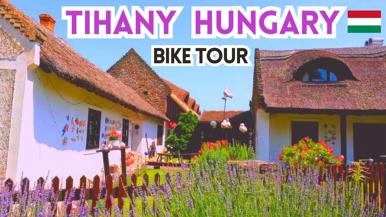 Tihany city of peppers and lavender, Balaton Hungary BIKE TOUR 4K, Tihany miasto papryki i lawendy