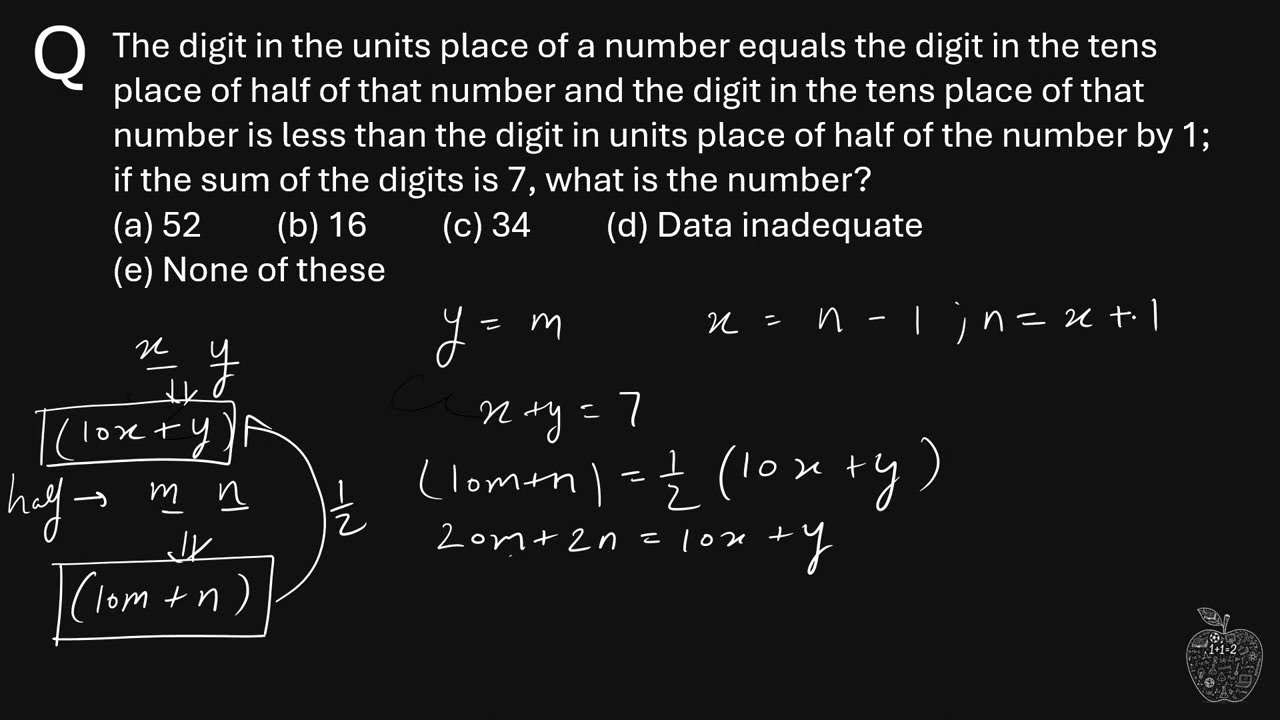 The digit in the units place of a number equals the digit in the tens place of half of that number a