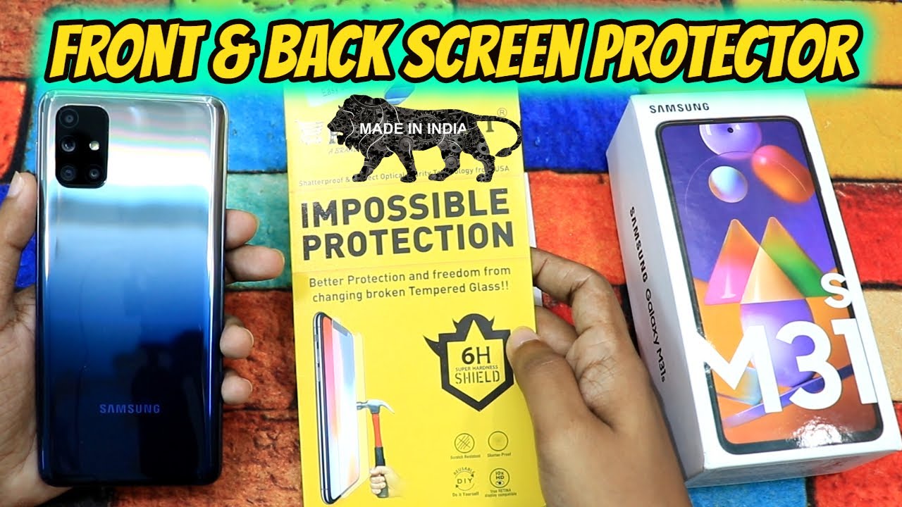 Samsung Galaxy M31s Front & Back Screen Protector made in india
