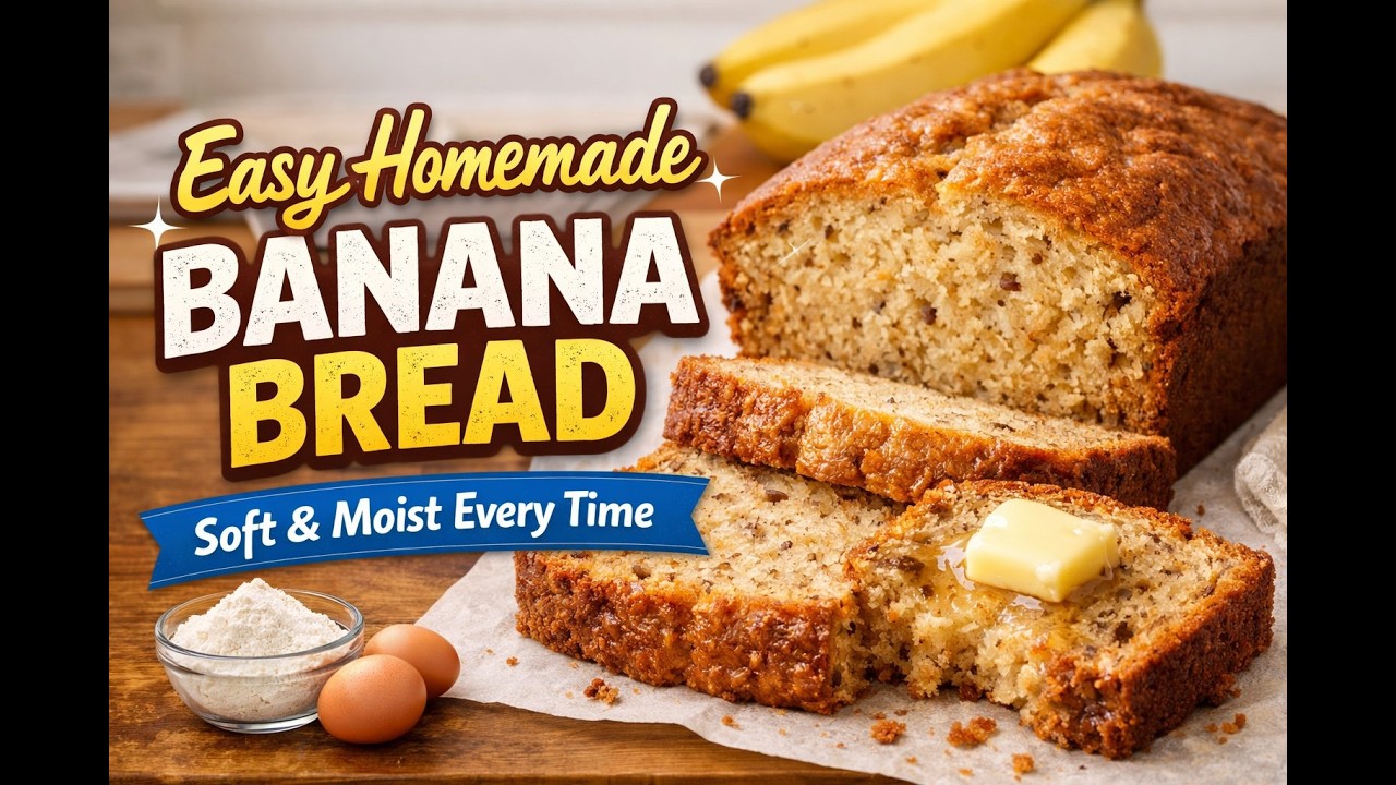 Easy Homemade Banana Bread | Soft & Moist Every Time