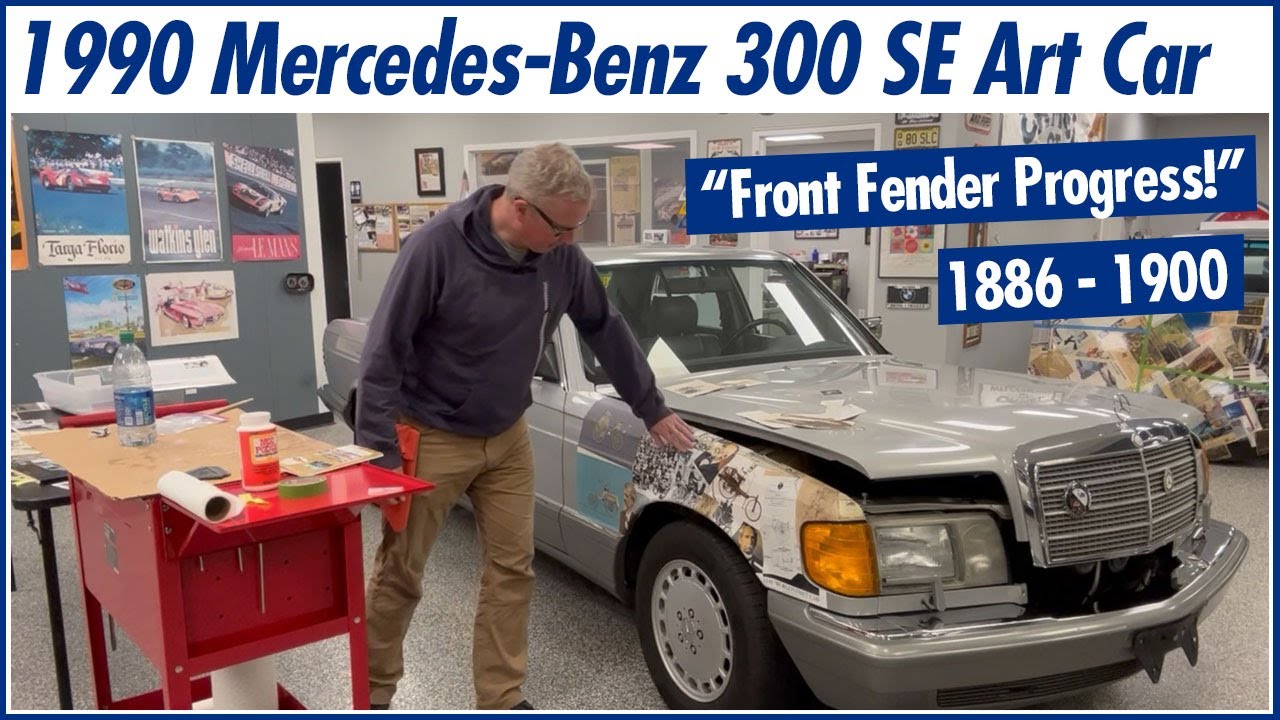 Dave Tobin's Mercedes W126 Decoupage Art Car - 1886 - 1900 - Front Fender Progress