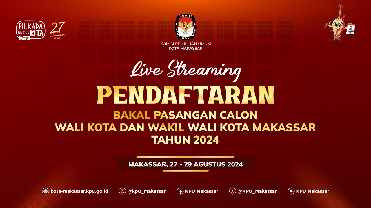 RAPAT PLENO PENGUNDIAN & PENETAPAN NOMOR URUT PASANGAN CALON WALI KOTA&WAKIL WALI KOTA MAKASSAR 2024