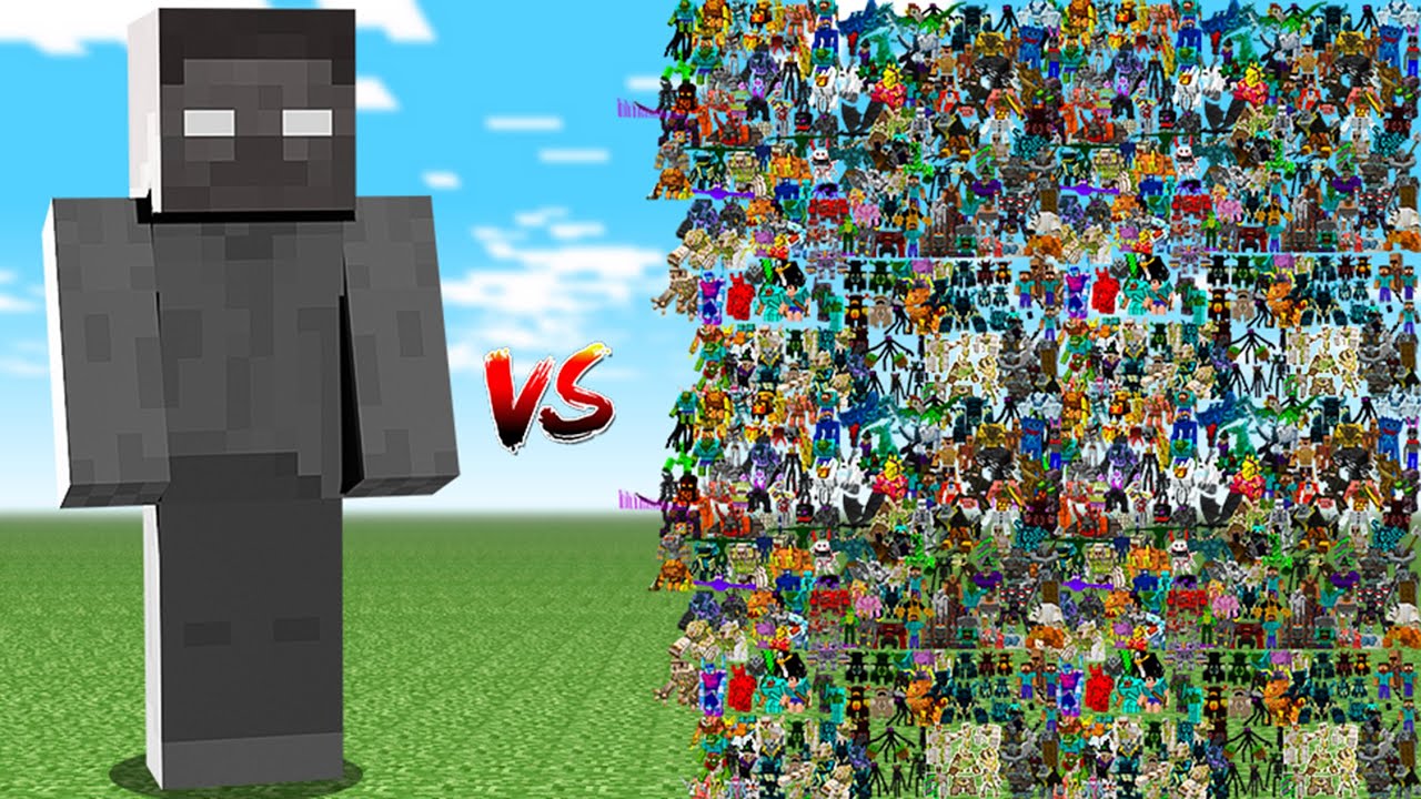 WITHERED HEROBRINE TITAN vs 500 RANDOM MOBS!