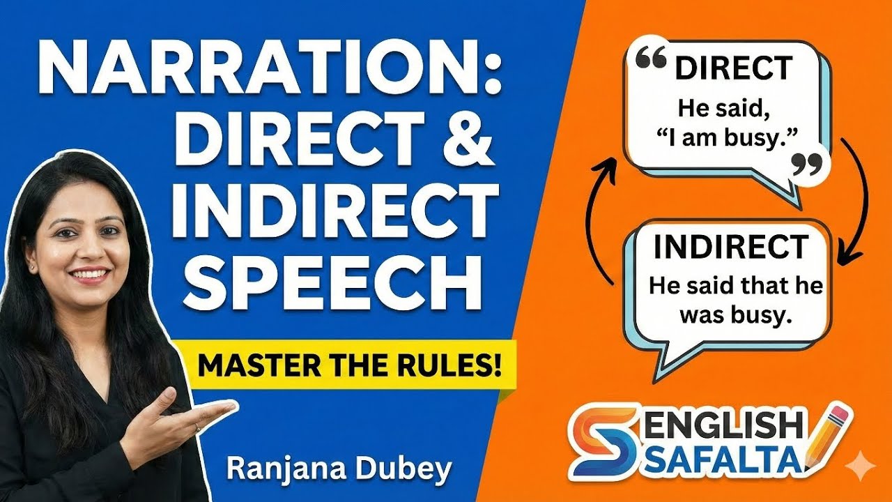 Narration in English Grammar: Direct & Indirect Speech Rules | English Safalta