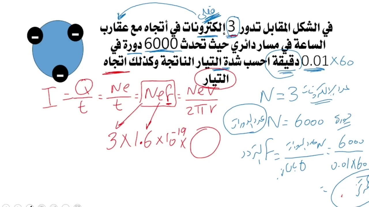 ملاحظات على التيار الكهربي