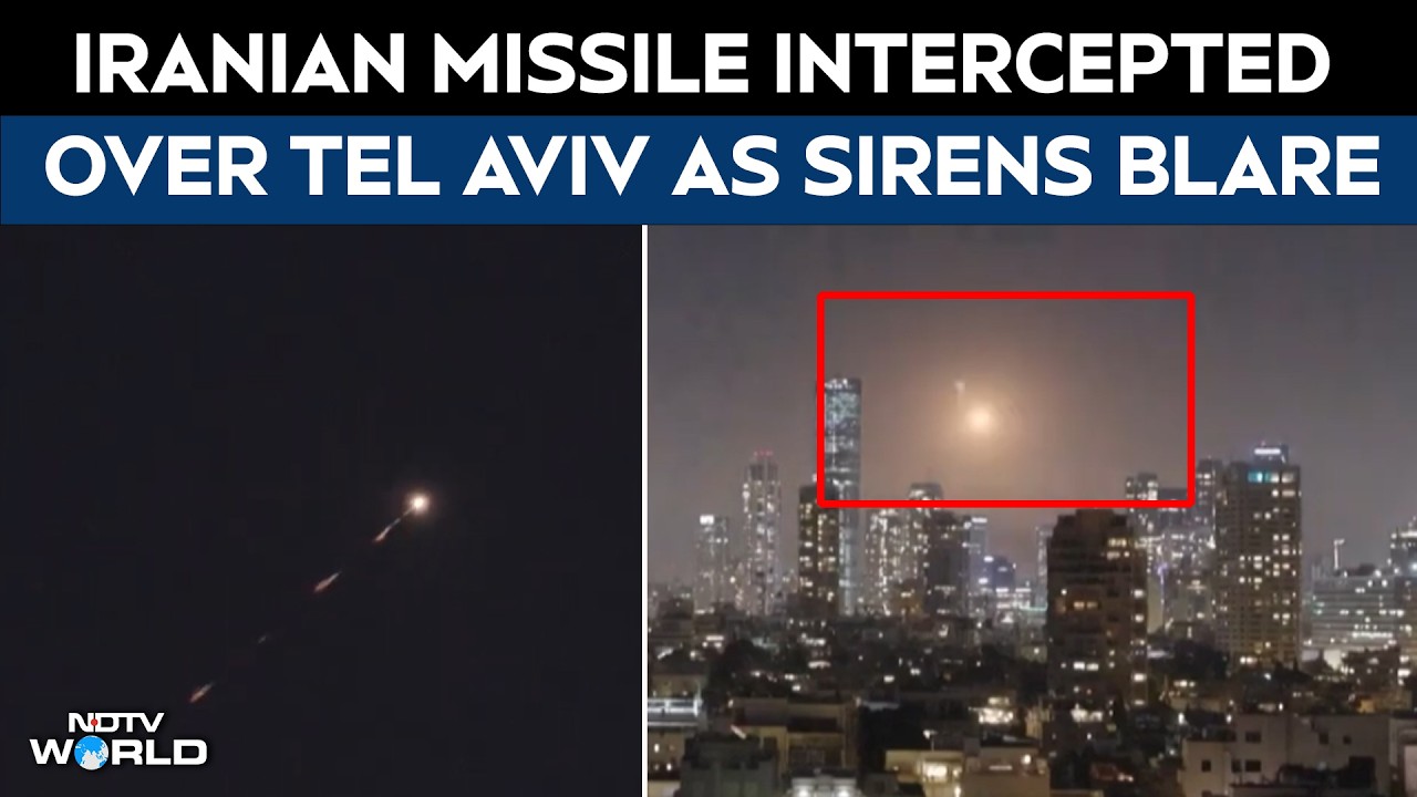 Israel Iran War News | Iranian Missile Intercepted Over Tel Aviv As Sirens Blare