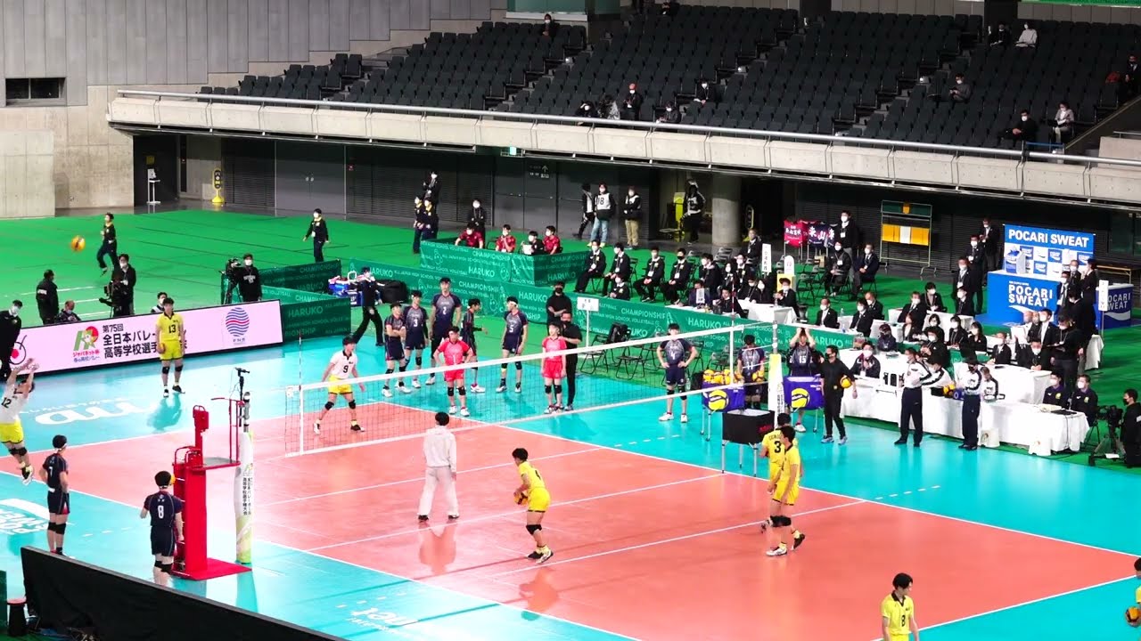 公式練習・第1セット 鎮西 - 東山 準決勝 春高バレー 2023年1月7日(土)第75回全日本バレーボール高校選手権大会 volleyball
