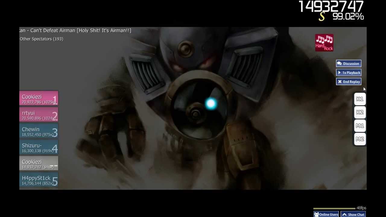 Cookiezi Team Nekokan - Can't Defeat Airman (Holy Shit! it's airman!!) (HR) Live Play