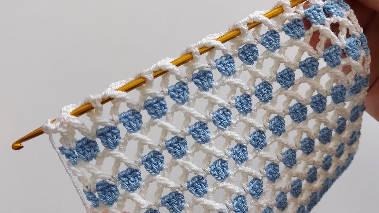 YAPIMI KOLAY TIĞ İŞİ İKİ RENKLİ Yelek buliz yazlık örgü modeli HOW TO CROCHET KNİTTİNG