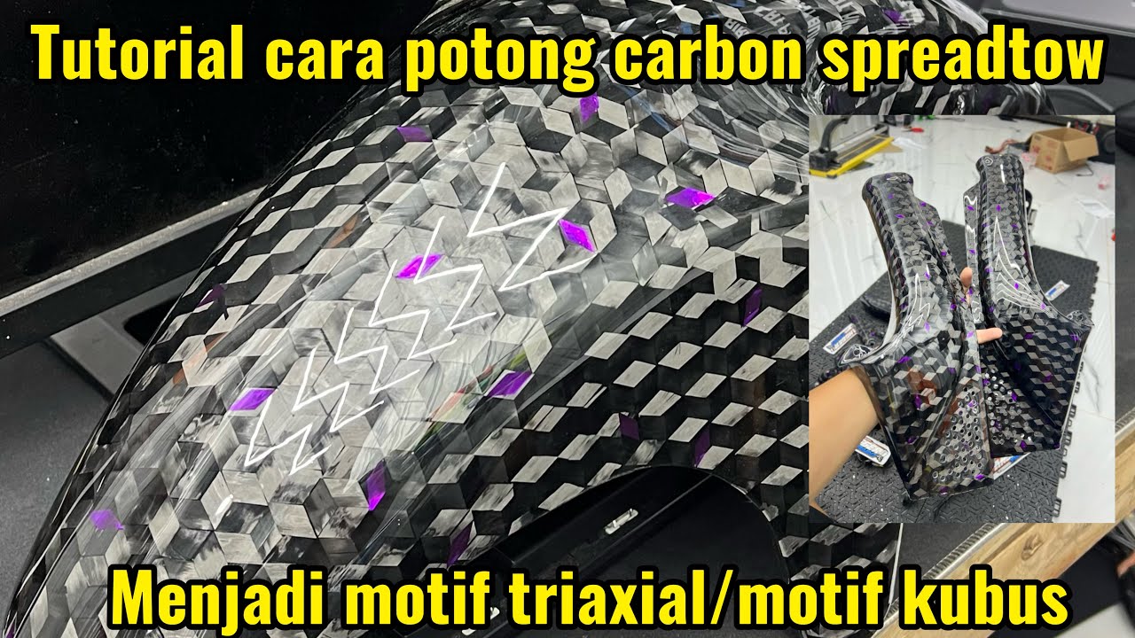 TUTORIAl potong serat carbon untuk motif triaxial/motif kubus yang lagi viral