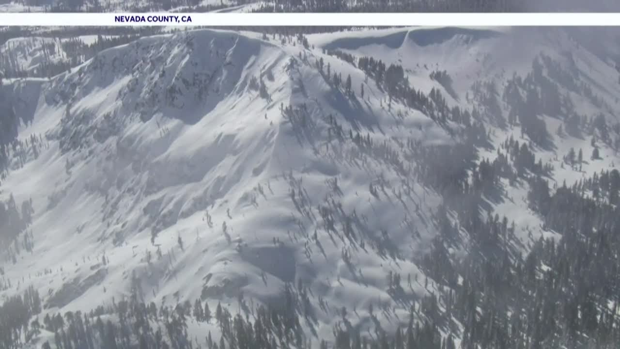Aerials show site near deadly avalanche in Nevada County, California