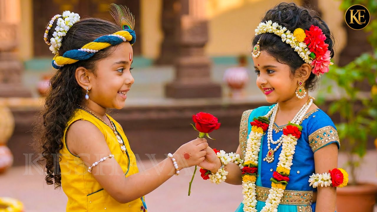इतना प्यारा पल! बाल कान्हा और राधा का अनोखा प्यार || Shree Krishan leela |