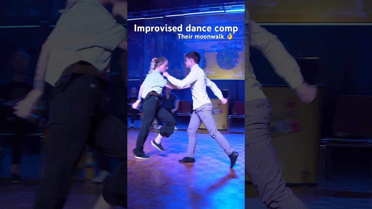 Their MOONWALK 👏Improvised partner #dance competition. #westcoastswing Leo Lorenzo & Aymeline Felmy