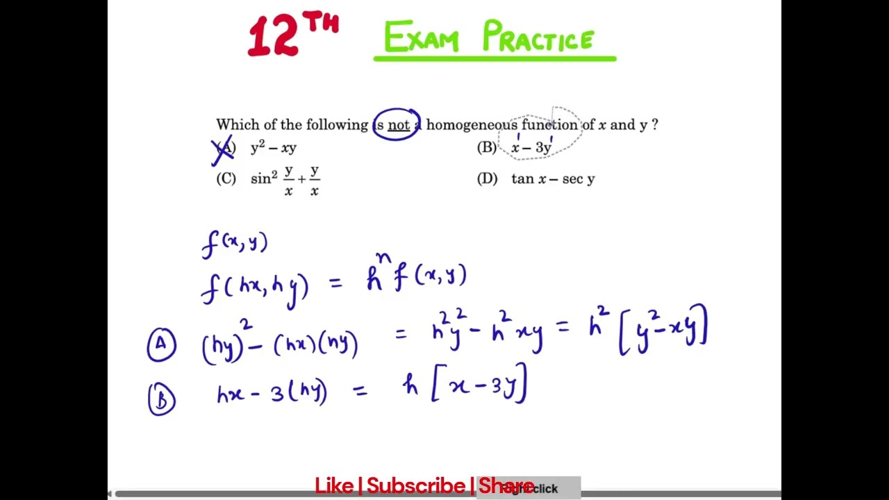 Homogeneous Functions | PYQs 2025 | Class 12 | CBSE