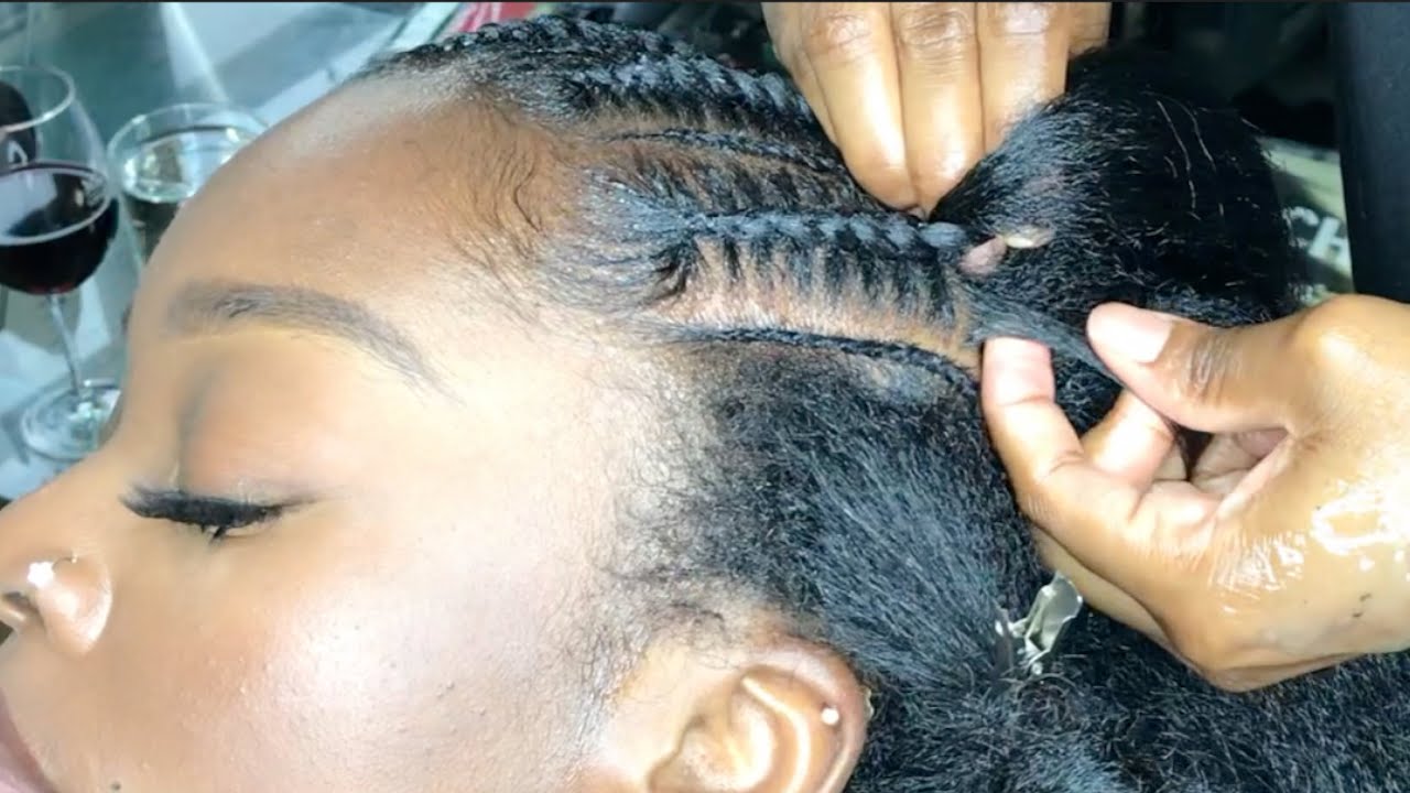 STITCH BRAIDS USING MY INDEX FINGER...New method...no pinkie finger, no comb, no tool!