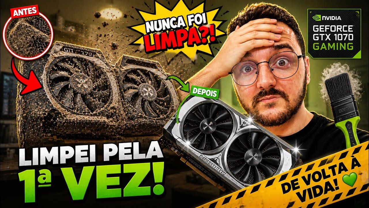 ABRINDO GTX 1070 GAMING PELA PRIMEIRA VEZ - HIGIENIZAÇÃO INTERNA