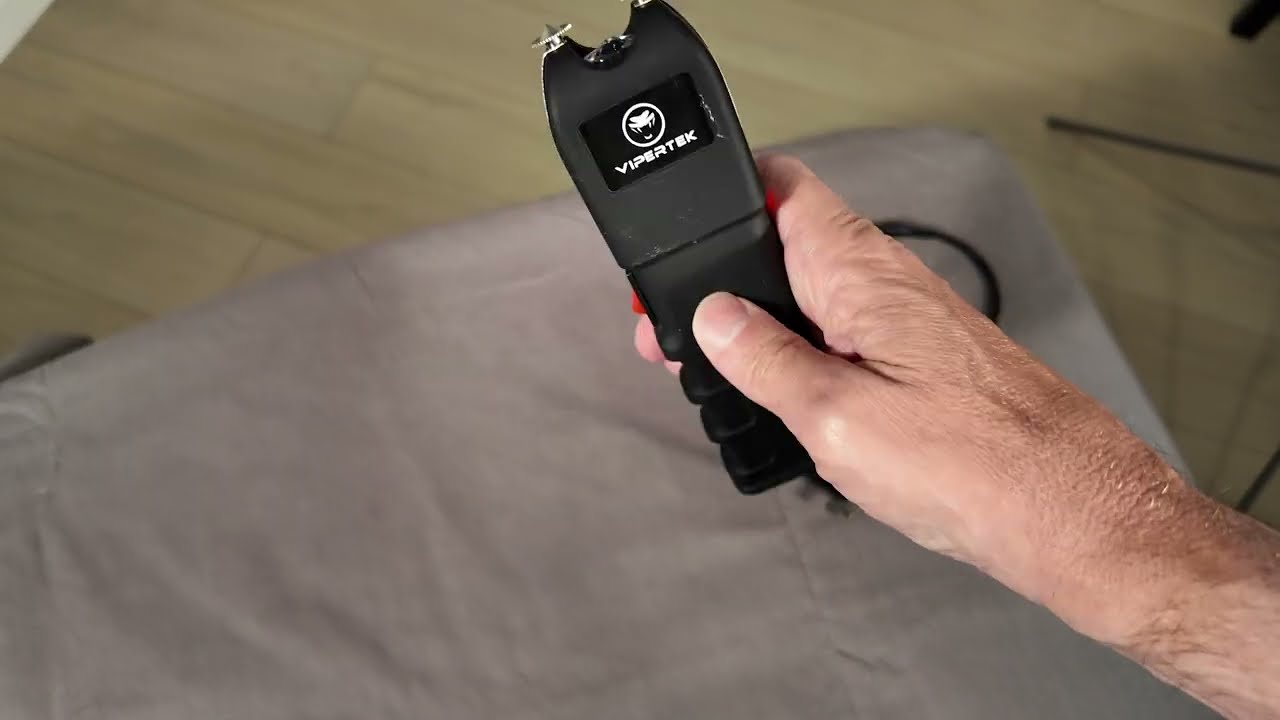 VIPERTEK VTS-989 Stun Gun for Self Defense Rechargeable with LED Flashlight