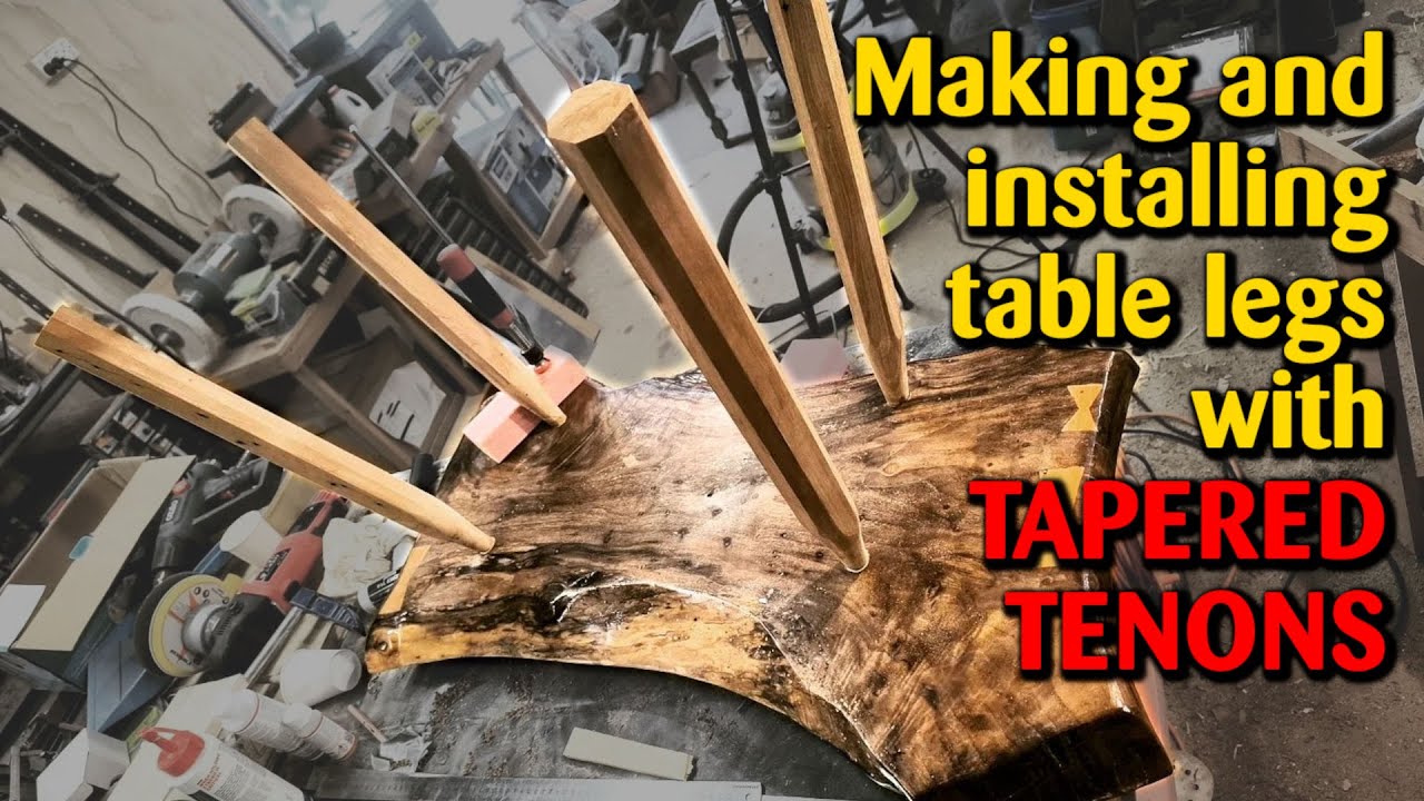Making slab coffee table legs with tapered tenons