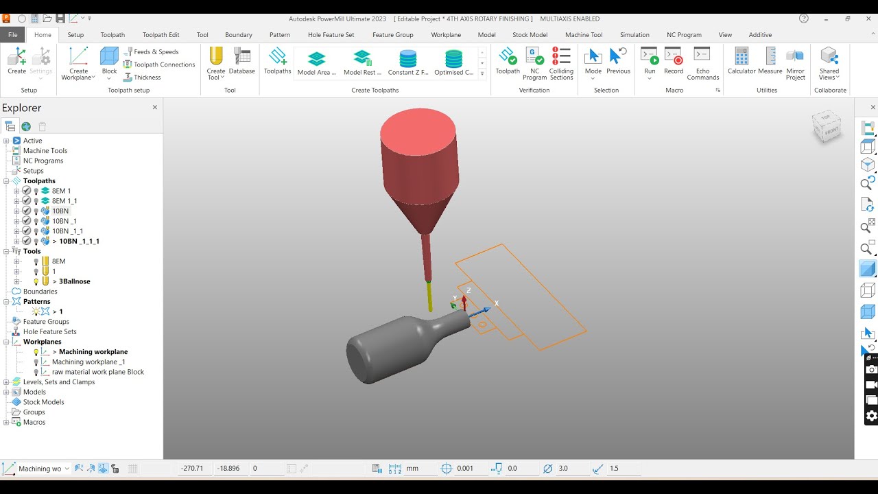 Powermill programming |VMC Programming in Hindi Live  day-3