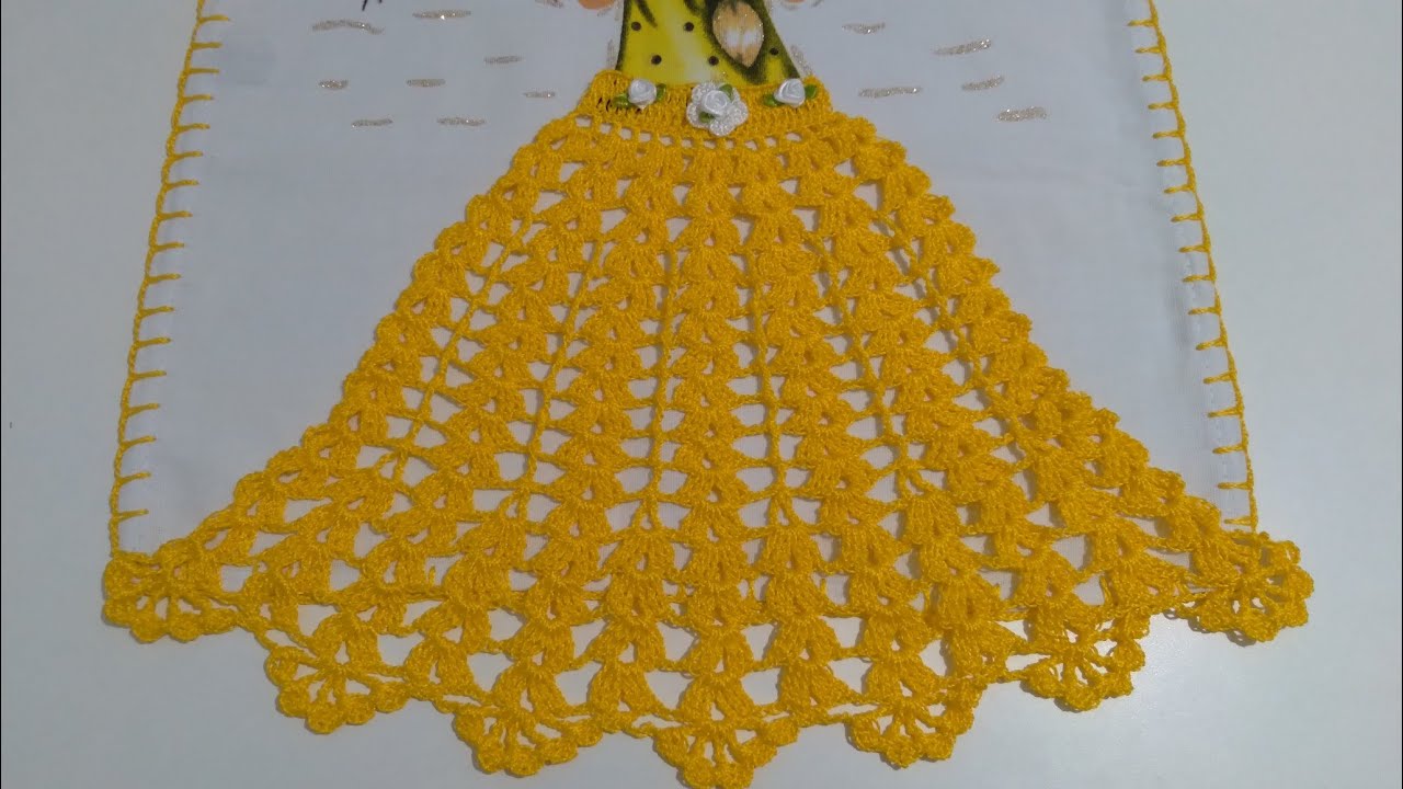 Saia de Crochê Para Boneca de Pano de Prato(Boneca de Trança) #passoapasso
