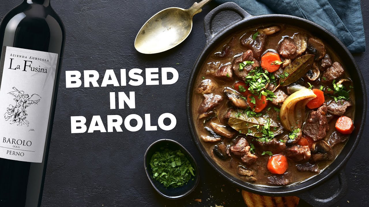 Recipe: Beef braised in Barolo from La Fusina, Italy