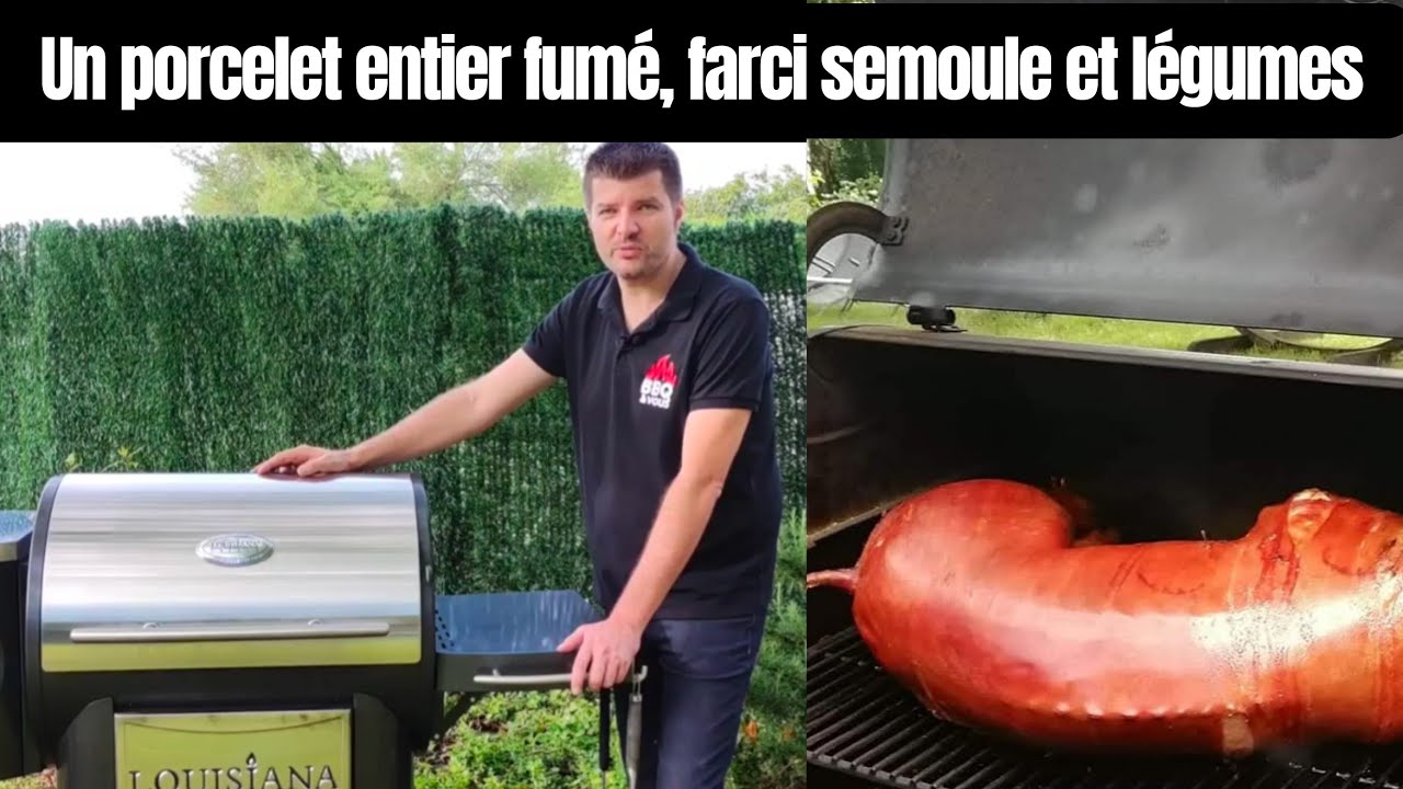 Porcelet farci semoule et légumes fumé