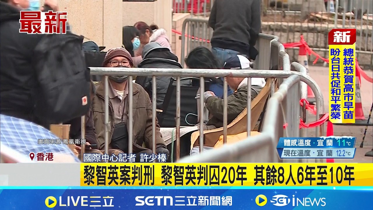 黎智英案判刑 黎智英判囚20年 其餘8人6年至10年 涉中國國安法勾結外國勢力三罪 黎智英遭判20年 │國際中心記者 許少榛│國際焦點20260209│三立新聞台