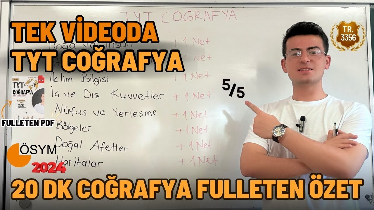 YKS 2024 Coğrafya 20 Dakikada Fulleten Son Tekrar | #tyt #yks2024