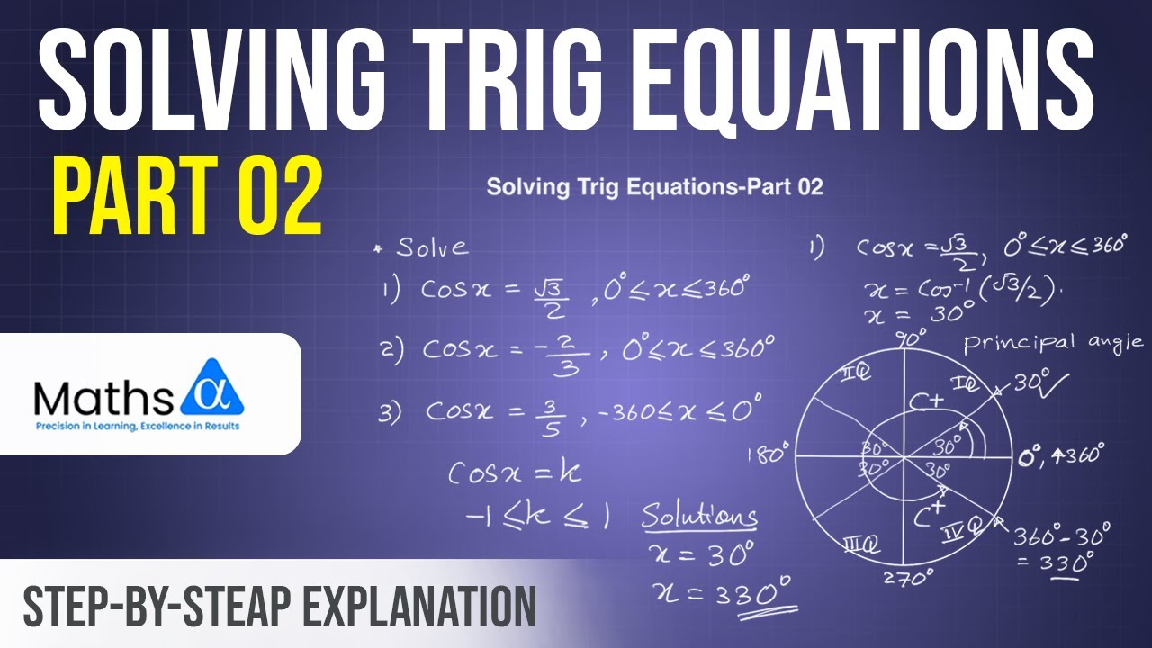 Solving Trig Equations - part 02 | Maths Alpha | Dharana Siriwarnage