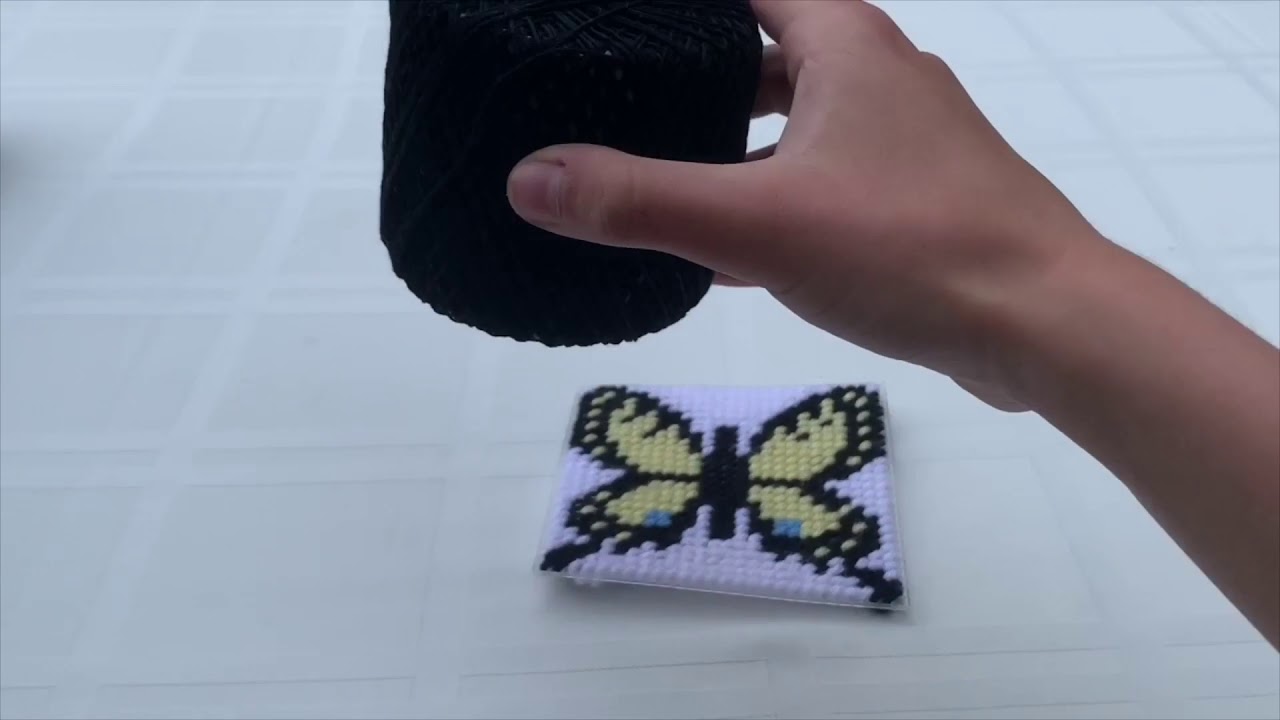 Butterfly Plastic Canvas Coaster Craft