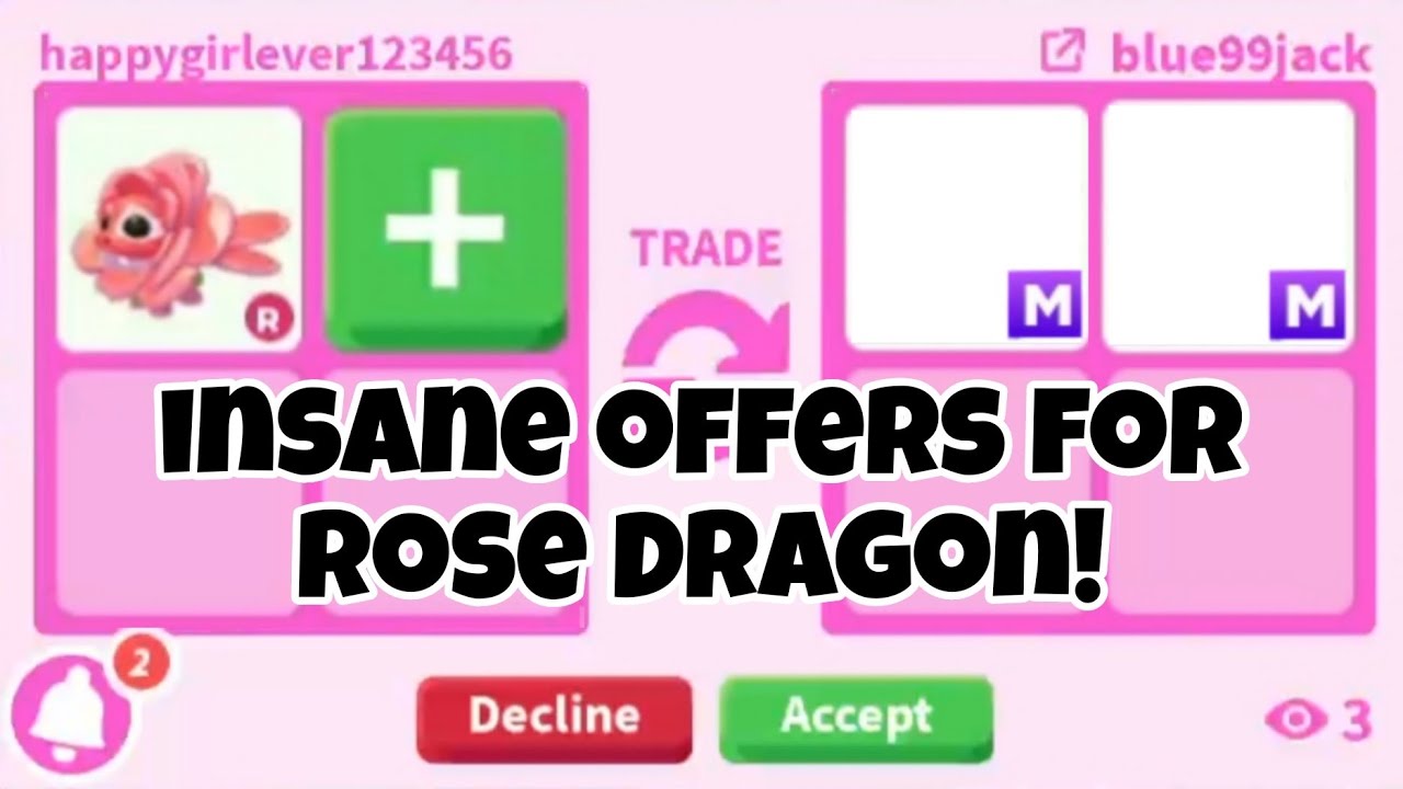 😱😛No Way! I GOT INSANE OFFERS For *NEW* ROSE DRAGON In Adopt Me + GOT INSANE WIN FOR PET CERTIFICATE