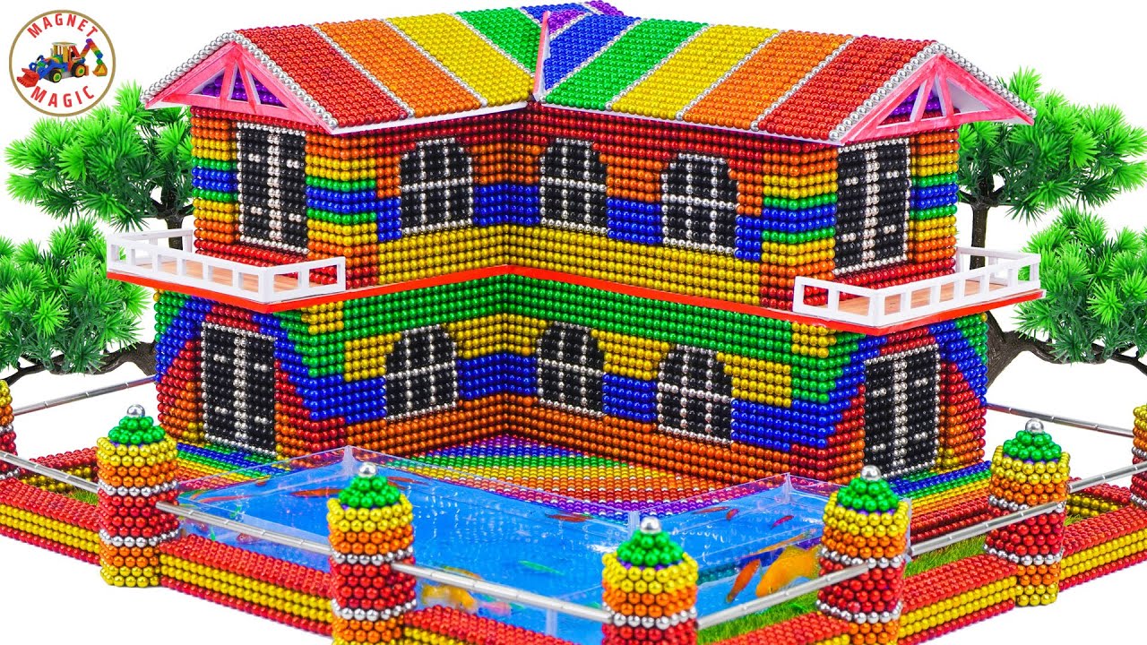 DIY: C&oacute;mo construir hermosas villas y piscinas usando bolas magn&eacute;ticas