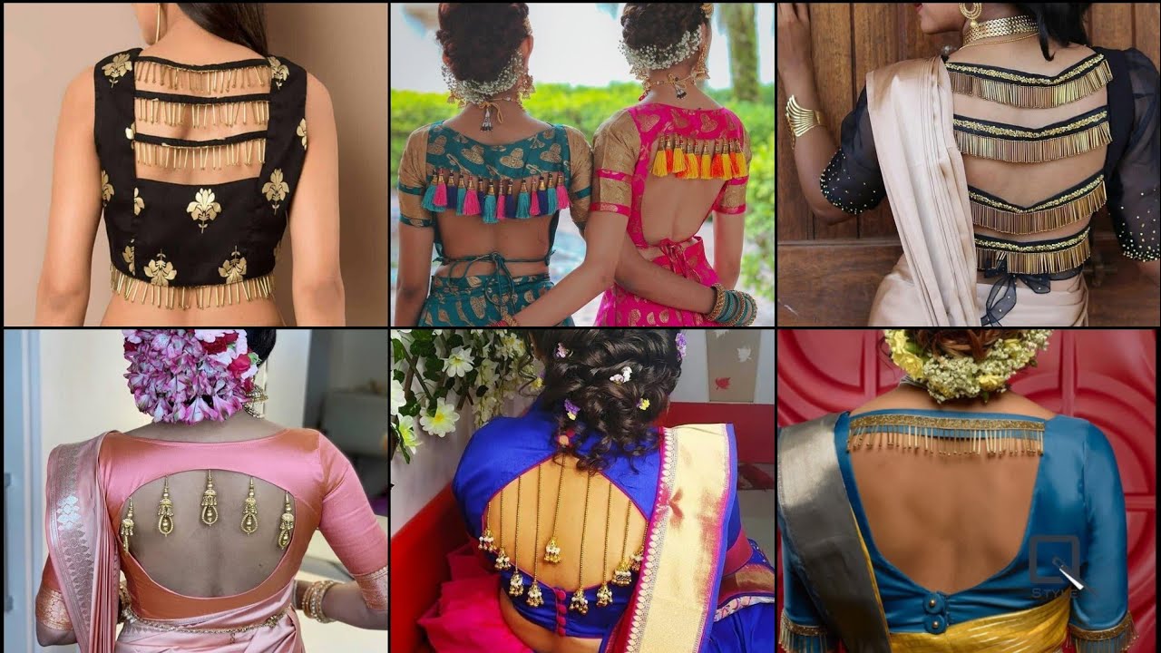 make simple blouse stylish using lace | latest blouse designs | latest back neck designs 