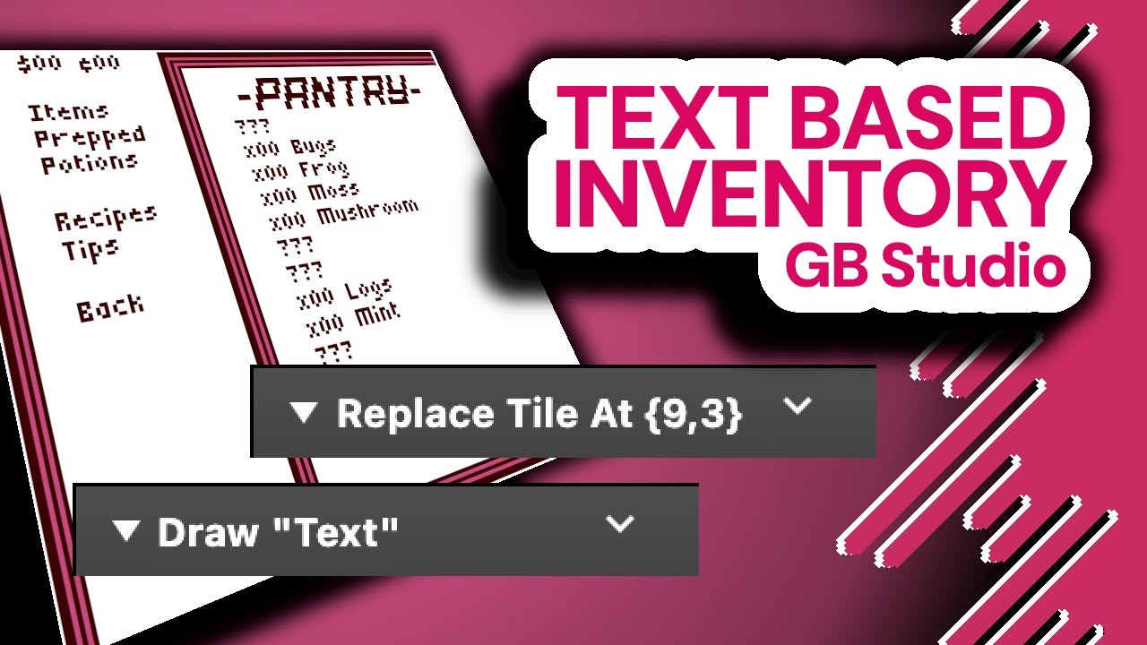 Large text based inventory in GB Studio - Draw Text vs Tile Replacement
