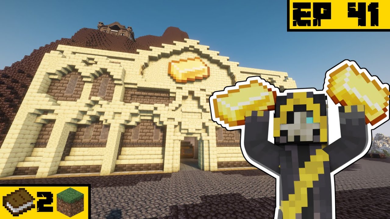 Building My Fantasy Novel's Bank in Minecraft - Book to Block