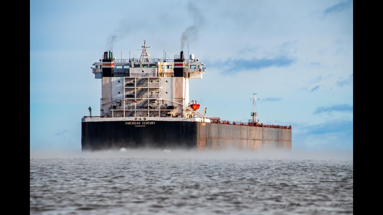 Frosty Thousand Footer! The American Century Departing Duluth just a bit above 0 The Pier to myself!