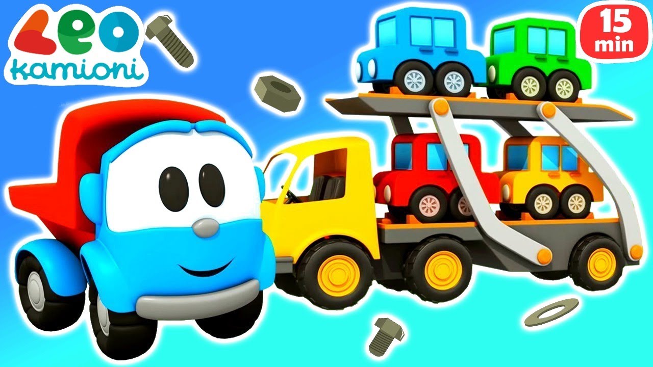 Leo Kamioni filma vizatimorë për fëmijë në shqip. Automjete ndërtimi dhe automjete rruge për fëmijë.
